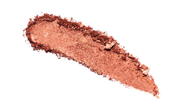 istock Brown eyeshadow texture swipe isolated on white background. Cosmetic product brush swatch 1738548164