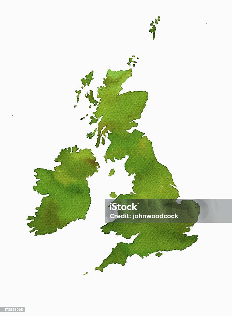 英国ウォーターカラーマップ - 地図のロイヤリティフリーストックイラストレーション