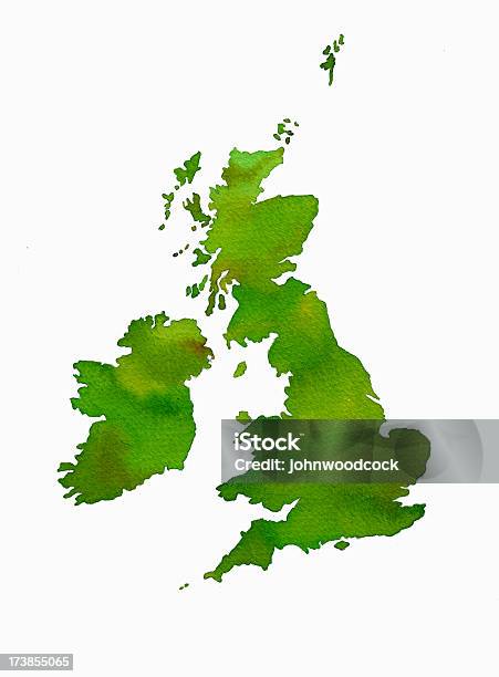 Wielka Brytania Mapa Wodne - Stockowe grafiki wektorowe i więcej obrazów Mapa - Mapa, Zjednoczone Królestwo, Akwarela