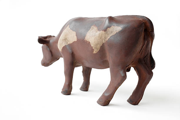 istock Vintage Norwegian toy rubber cow. 173856553