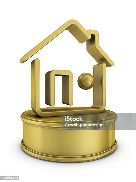 Gold Real Estate Auszeichnung Stockfoto und mehr Bilder von Auszeichnung - Auszeichnung, Digital generiert, Dreidimensional