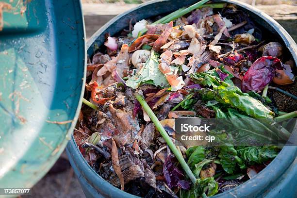 Reciclagem De Resíduos Alimentares Para Adubo - Fotografias de stock e mais imagens de Ao Ar Livre - Ao Ar Livre, Caixote de Reciclagem, Casca de banana