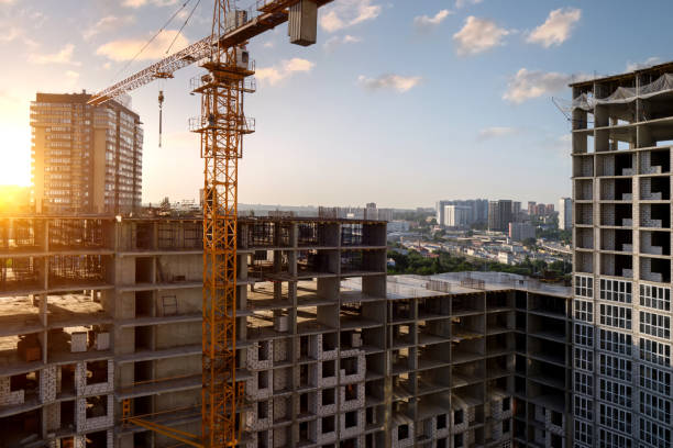 istock Construction of a new residential building. 1738571278