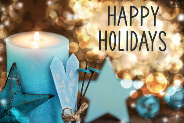 istock Text Happy Holidays, Christmas Background, Festive Winter Decor 1738575865