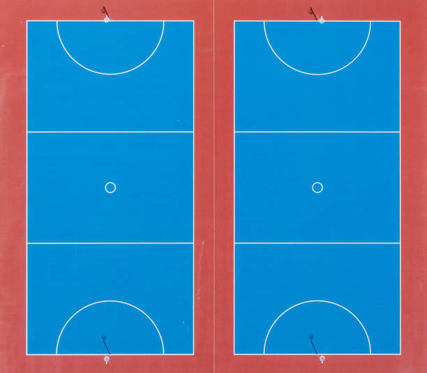 istock Aerial view of two netball courts 1738581340