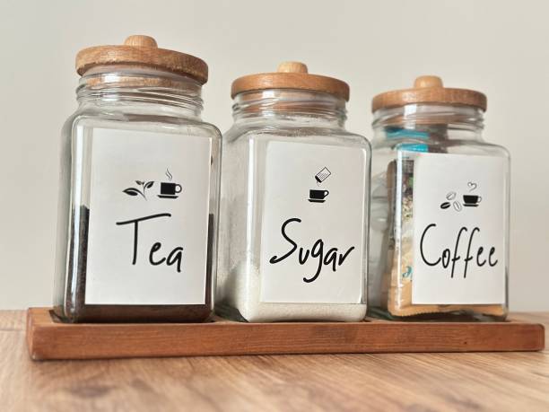 istock Close up of Tea, Sugar and Coffee Jars 1738592638