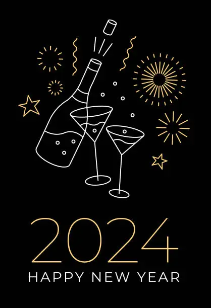 Vector illustration of Happy New Year 2024