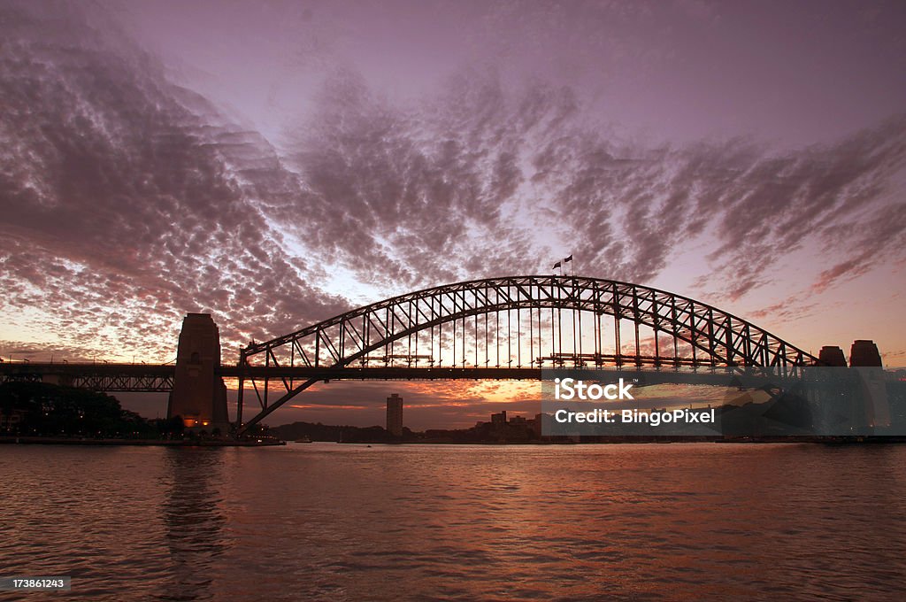 Ponte do Porto de Sydney - Royalty-free Anoitecer Foto de stock