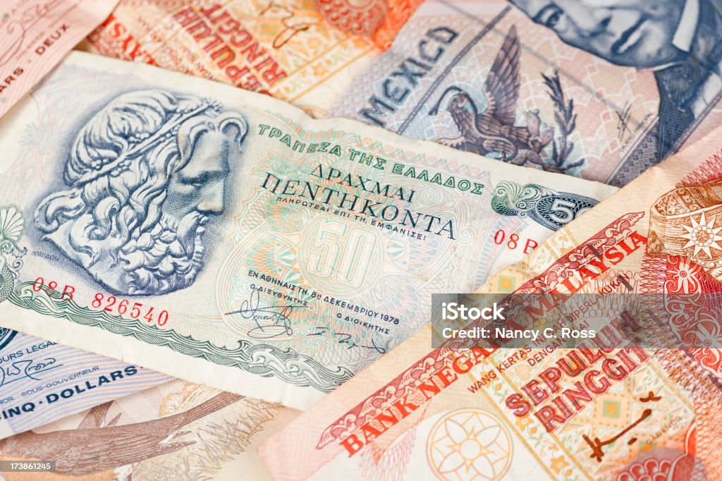 Worldwide Währung, Papier Geld, Commerce, Reise-Hintergrund - Lizenzfrei Bankgeschäft Stock-Foto