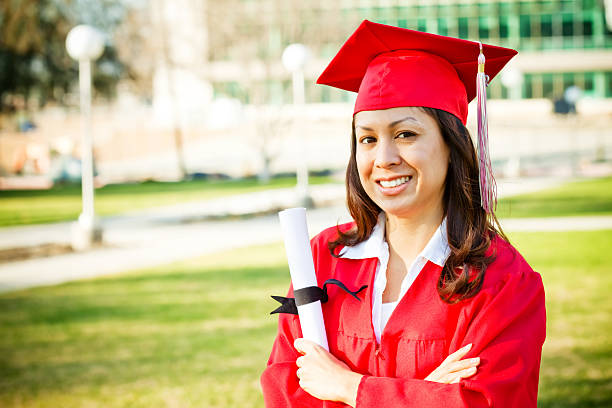istock female graudate on college campus 173861256