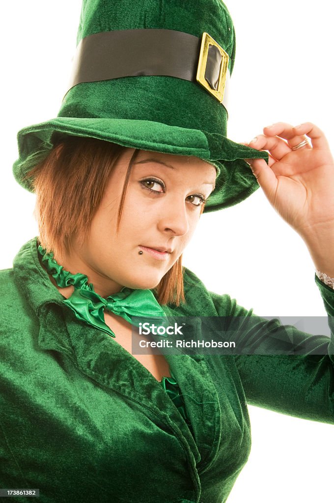 Girl in St Patricks Day Costume Smiling girl in St Patricks day costume 20-29 Years Stock Photo