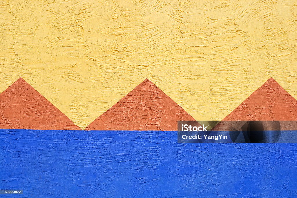 Kolorowe meksykańskie hiszpański Sztukateria trójkąty Wzór geometryczny tło - Zbiór zdjęć royalty-free (Kultura meksykańska)