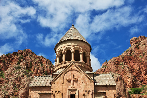 The monastery of Noravank in the mountains of the Caucasus in Armenia