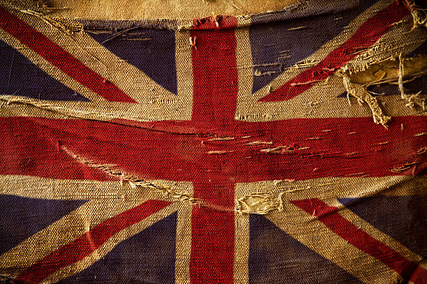 bandera de reino unido grunge - british flag flag british culture old fashioned fotografías e imágenes de stock