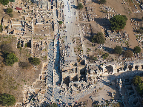Ephesus Ancient City (Efes Antik Sehri) Drone Photo, Selcuk Izmir, Turkey (Turkiye)