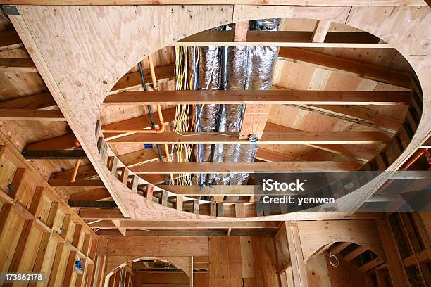 Ceiling Framing And Wiring Stock Photo - Download Image Now - Air Duct, Apse, Arch - Architectural Feature