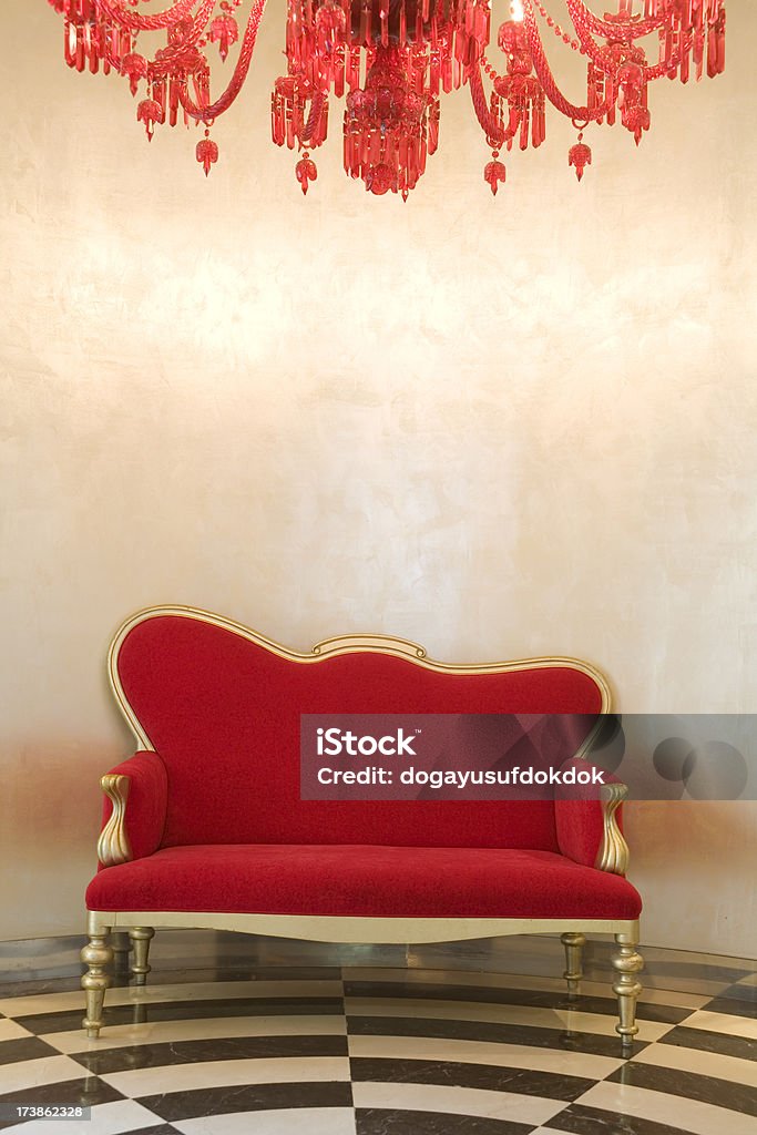 Poltrona de veludo vermelho - Foto de stock de Vermelho royalty-free