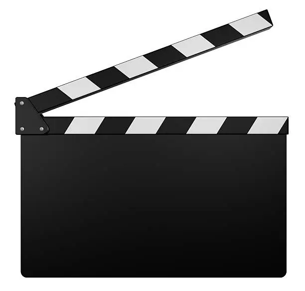 Clapperboard used for the directors of films. High resolution and isolated on white background.