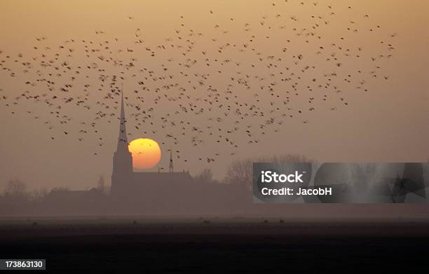 日の出に教会 - オランダのストックフォトや画像を多数ご用意 - オランダ, シルエット, 農村の風景