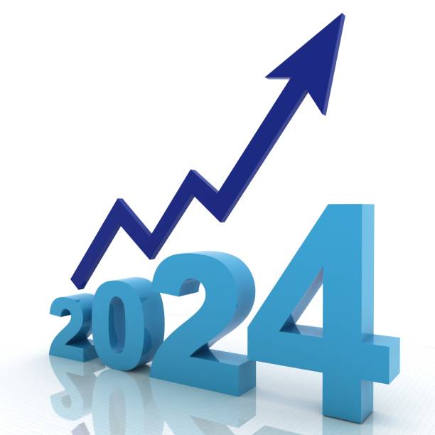 New year 2024 start graph chart success