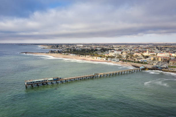 Namibia Swakopmund Jetty Atlantic Ocean Drone View