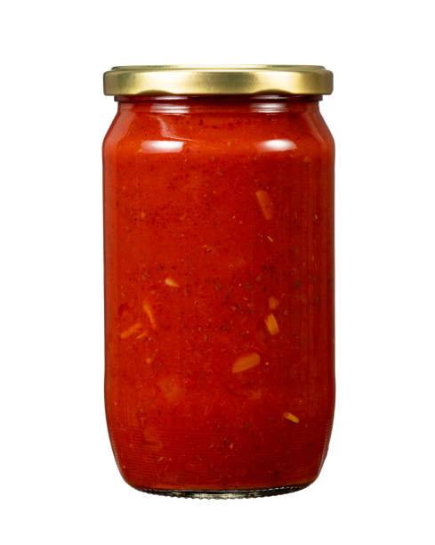 istock A jar of tomato sauce placed against a white background. 1738643358
