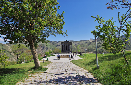 Garni Temple in mountains of the Caucasus, Armenia