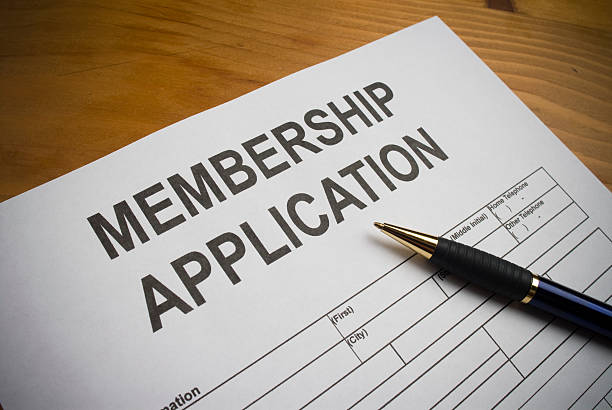 istock Blank membership application on desk with ballpoint pen 173864857