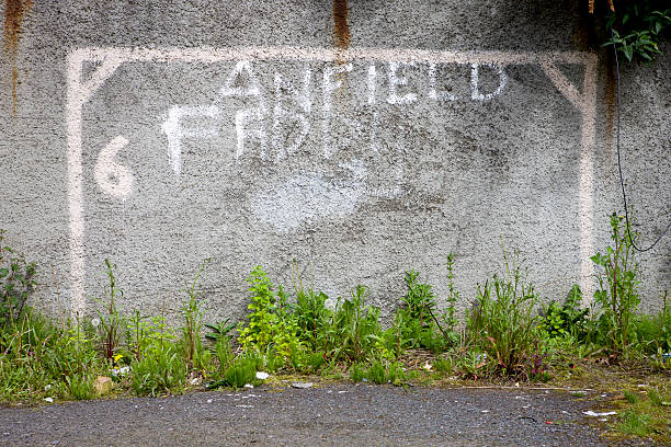 Football net painted on a wall