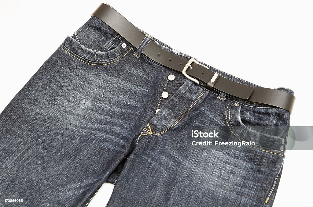 Jeans com cinto - Foto de stock de Azul royalty-free