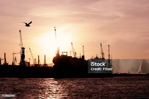 Photo libre de droit de Cargo Dans Le Port banque d'images et plus d'images libres de droit de Hambourg - Hambourg, Mouette, Allemagne