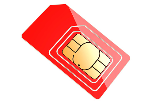 SIM card, 3D rendering isolated on white background