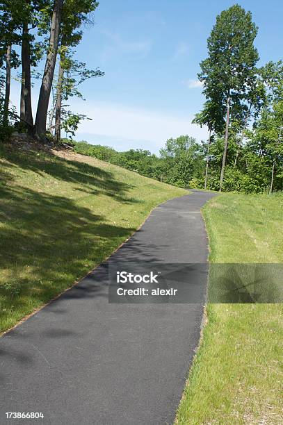 Take The Path Stock Photo - Download Image Now - Asphalt, Backgrounds, Blue