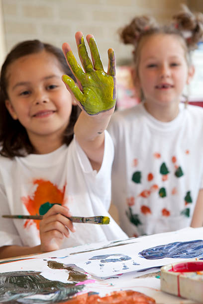 istock Little children painting 173868043