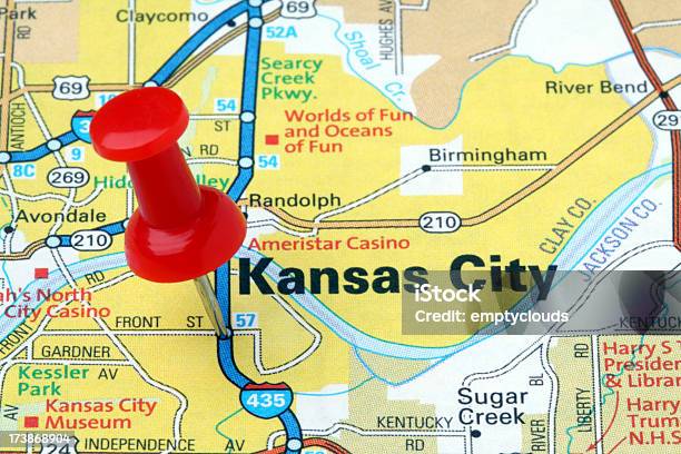 Foto de Kansas City Em Um Mapa e mais fotos de stock de Kansas - Kansas, Kansas City - Missouri, Mapa