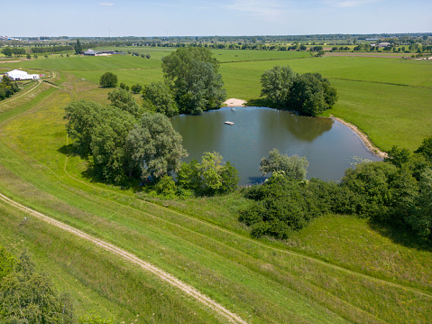 Aerial picture of footpath near Wilp in the Netherlands