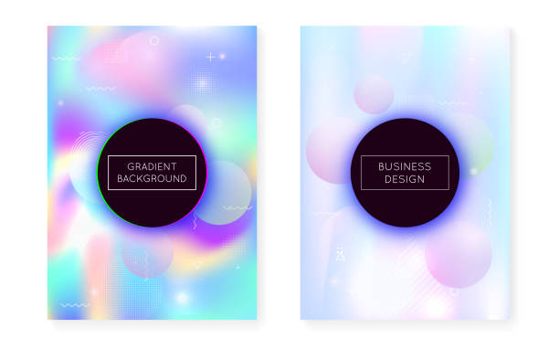 istock Geometric Texture. Memphis Flyer. Shiny Business Magazine. Minimalist Fluid. Digital Design. Purple Light Shape. Round Banner. Dynamic Dots. Violet Geometric Texture 1738692583