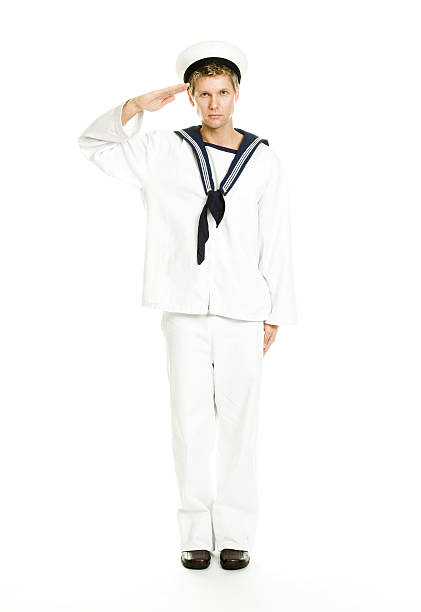 nel blu marino - saluting sailor armed forces men foto e immagini stock