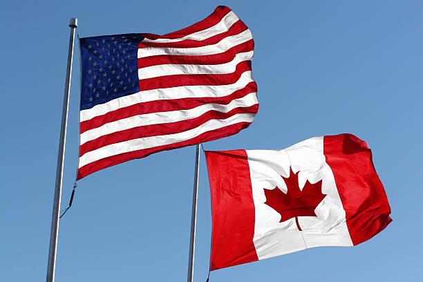 旗 - canadian flag north america usa flag ストックフォトと画像