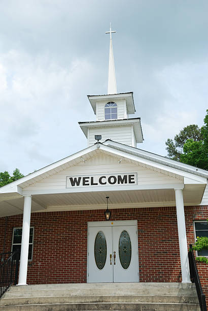 istock Church with welcome sign 173870692