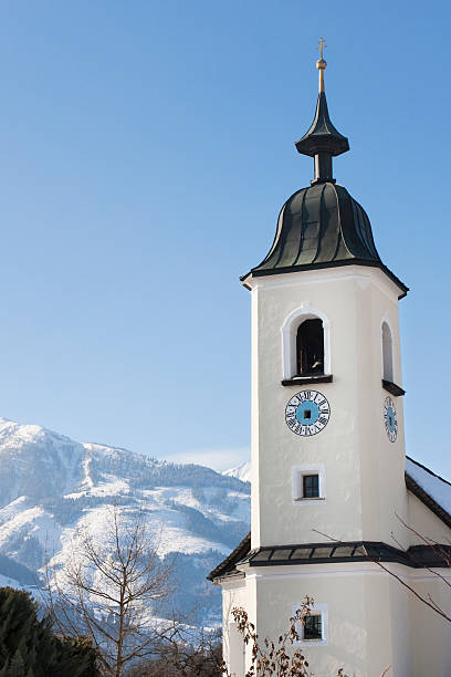 istock Rustic Church Tower in the Alps 173870784