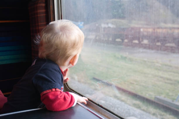 istock baby boy looking out of train  window 173871413