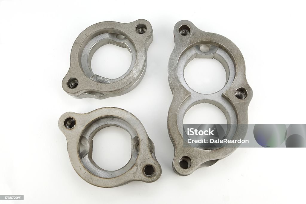 Schneiden Metall flanges. - Lizenzfrei Aluminium Stock-Foto