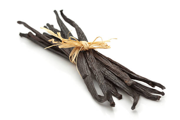 Vanilla beans on white.