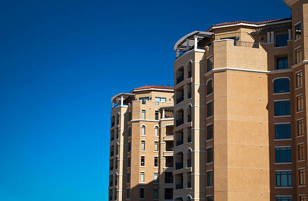 Mediterranean Resort on Blue Sky stock photo