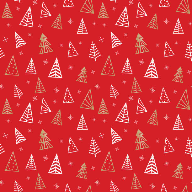 istock Design of Christmas background with golden trees. Seamless pattern. Vector illustration 1738736223