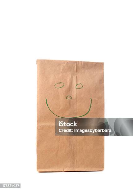 Brown Bag Stockfoto und mehr Bilder von Dem menschlichen Gesicht ähnliches Smiley-Symbol - Dem menschlichen Gesicht ähnliches Smiley-Symbol, Fotografie, Freisteller – Neutraler Hintergrund