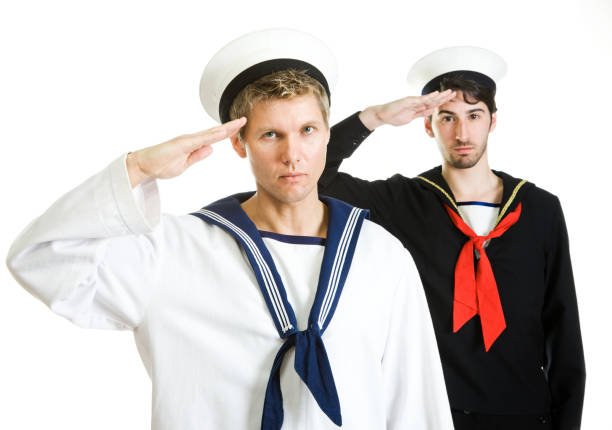 blu navy uomo - saluting sailor armed forces men foto e immagini stock