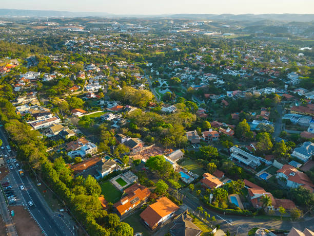 istock Aerial view of town 1738748761