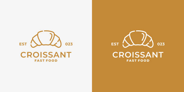 croissant design vektoros illusztráció - croissant témájú stock illusztrációk